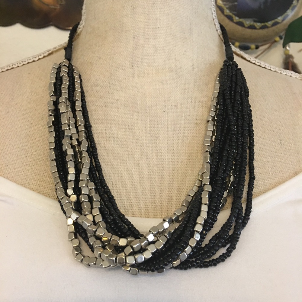 Hand crafted braided seed bead necklace